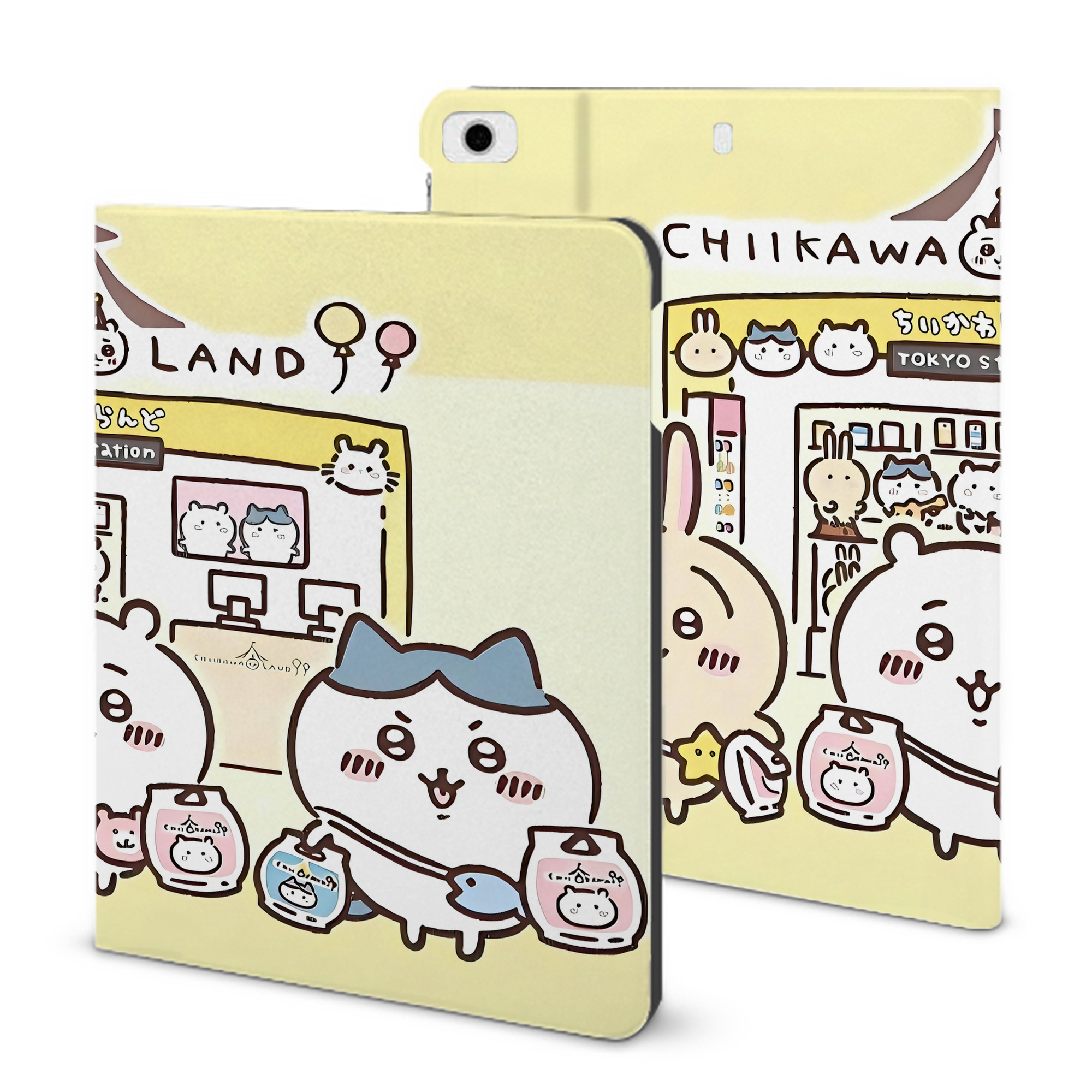 （画像用） ちいかわ Chii-kawa IPad ケース ブック型 PUレザー TPU 耐衝撃 軽量 薄型 ペン収納なし 全面保護 IPad 各モデル対応